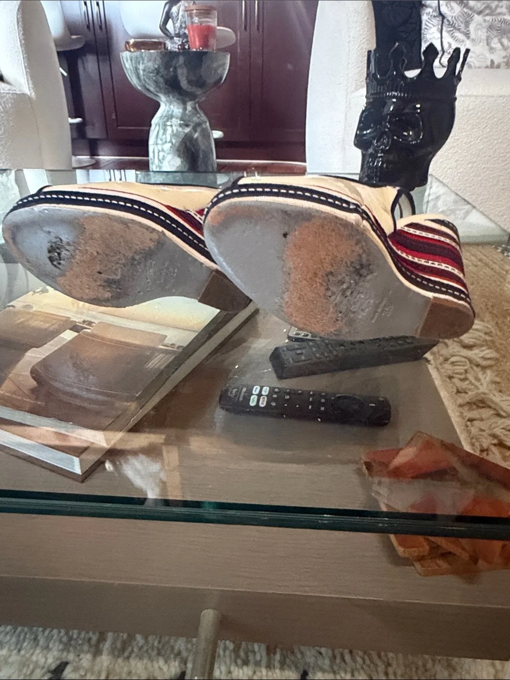 D&G Cream and Black Peep-Toe Slingback Wedges